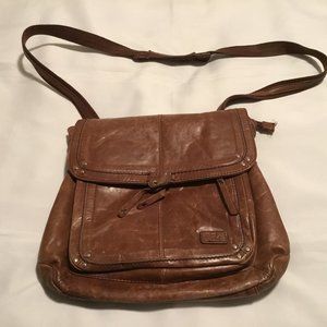 The Sak Ventura Brown Distressed Leather Convertible Backpack Bag Crossbody